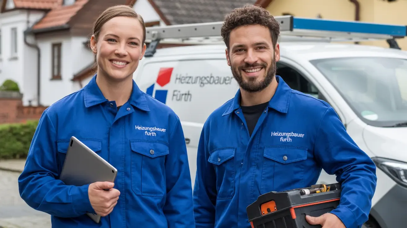 Techniker von Heizungsbauer Fürth vor dem Servicefahrzeug